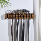 PH PandaHall Belt Organizer, Wooden Belt Holder Wall Mounted Belts Hanger with Slots Space Saving Storage for 10 Belts, Home Bedroom Closet Retail Shop, Camel, 1pc, 10.7x1.5x2.4inch