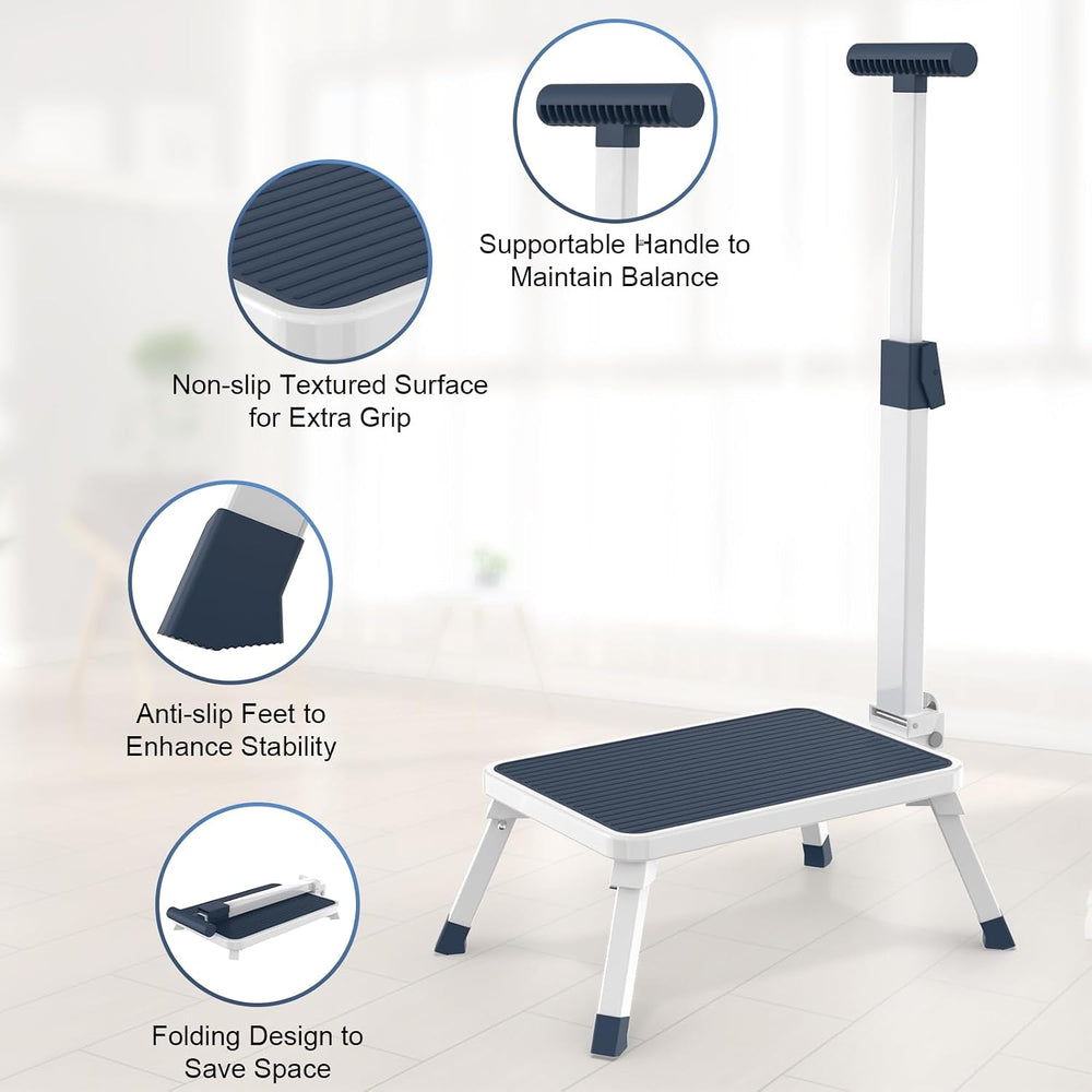 Folding Step Stool, Step Stools with Handle for Elderly Adults | Easy Assmbly...
