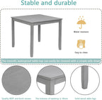 LUMISOL 5-Piece Wooden Dining Table Set with 4 Chairs, Kitchen Table Set for 4 People, Farmhouse Table and Chairs Set for Living Roo, Kitchen, Dining Room, Grey