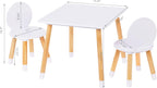 UTEX Kids Table with 2 Chairs Set for Toddlers, Boys, Girls, 3 Piece Kiddy Table and Chairs Set, White