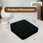 Novel Box 12-Slot Black Velvet Rings/Earrings/Cufflinks Holder Tray 5.75x5x2 Inches - Ring Holder Organizer for Selling or Personal Use - Jewelry Display Trays for Special Occasions