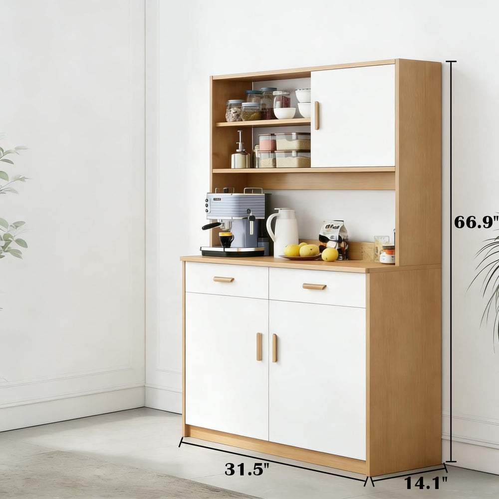 Kavie Kitchen Pantry Cabinet, Large-Capacity Sideboard with Open Shelf, Doors...
