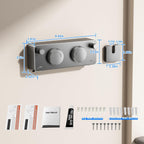 Retractable Clothesline Indoor, Non-Sagging Twin Clothes Line Retracting Outdoor Heavy Duty Clothes Drying Laundry Line Wall Mounted Stainless Steel Double Line-13.8 ft(Gray)