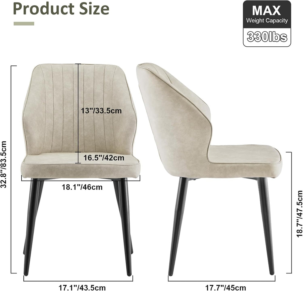 TUKAILAi Modern Dining Chairs Set of 6, Faux Leather Upholstered Kitchen Chai...