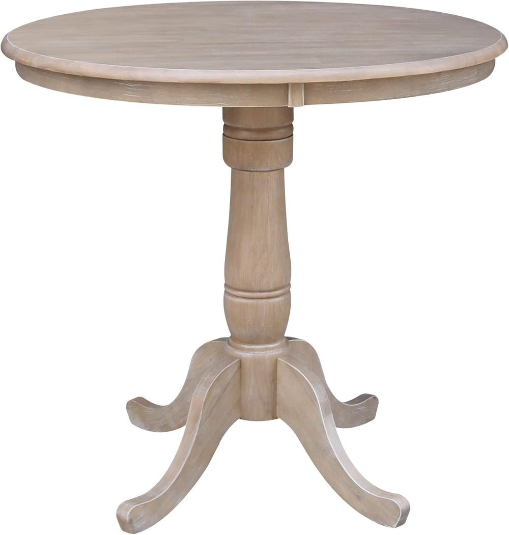 International Concepts 36" Round Top Pedestal Table-34.9" H, Washed...