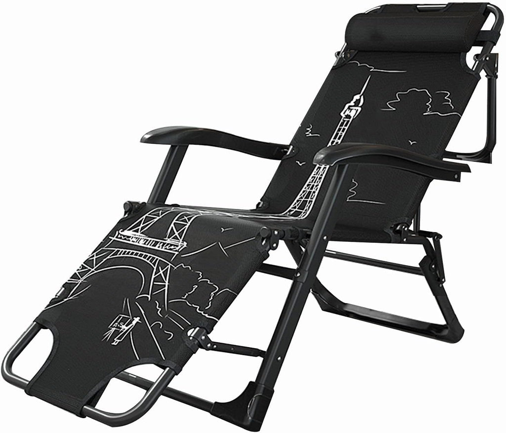 Gravity Recliner Chair Adjustable Patio Lounge Chair with Head Pillow Support 150KG Progress