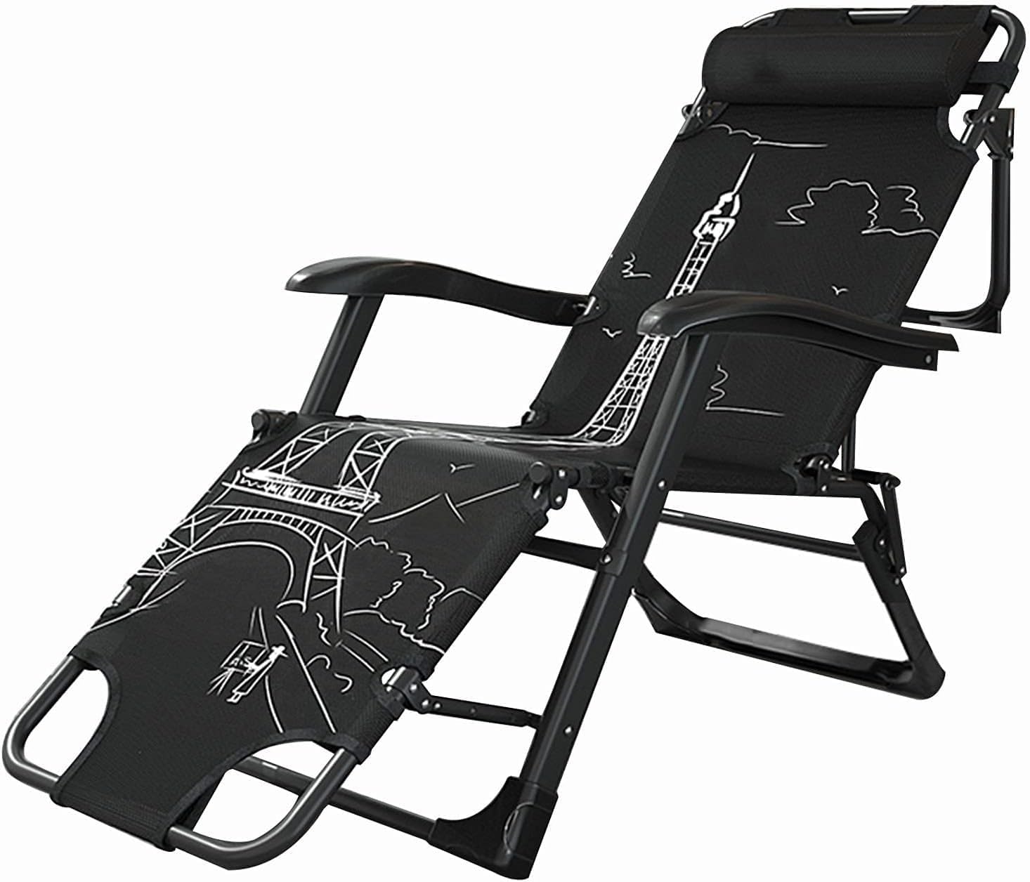 Gravity Recliner Chair Adjustable Patio Lounge Chair with Head Pillow Support 150KG Progress