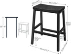 HOOBRO Bar Stools Set of 4, Counter Height Bar Stools, 23.6'' Bar Chairs, Saddle Stools with Footrests, Industrial Barstools for Dining Room, Kitchen, Bar, Black BB02MDP401