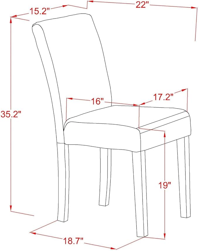 East West Furniture DLAB3-BLK-61 3 Piece Kitchen Table & Chairs Set Conta...
