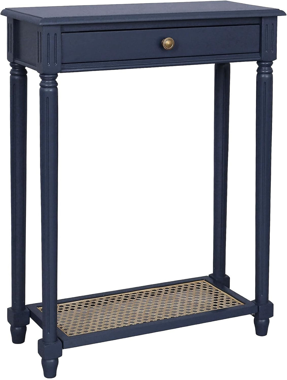 East at Main Lenora Navy Narrow Console Table for Entryway with Drawer | 23.7...