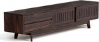 Mid Century Modern TV Stand for 85 Inch TVs, 78.7" Entertainment Center with Storage & Power Outlet, Media Console w/Drawers and Sliding Door, Television Stands for Living Room, Walnut