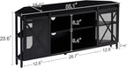 HOMISSUE Corner TV Stand for 55 Inch TV, Rustic Corner Entertainment Center with Storage, Industrial Media Console Table with Sliding Barn Door, Entertainment Center for Living Room, Black