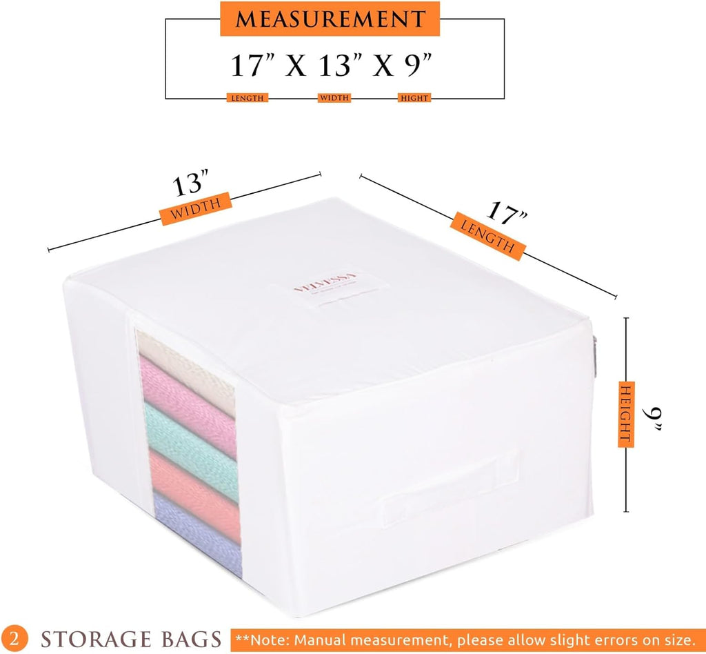 Cashmere Sweater Storage Bags | PACK OF 2 |Breathable & Washable Sweater Storage Bags | Suitable Clothes Organizer For Sweaters, Merino Wool, Scarves and more