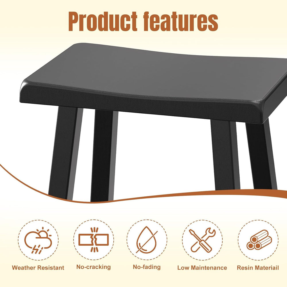 EFU Outdoor Bar Stools Set of 2,All-Weather Patio Stools & Bar Chairs, He...