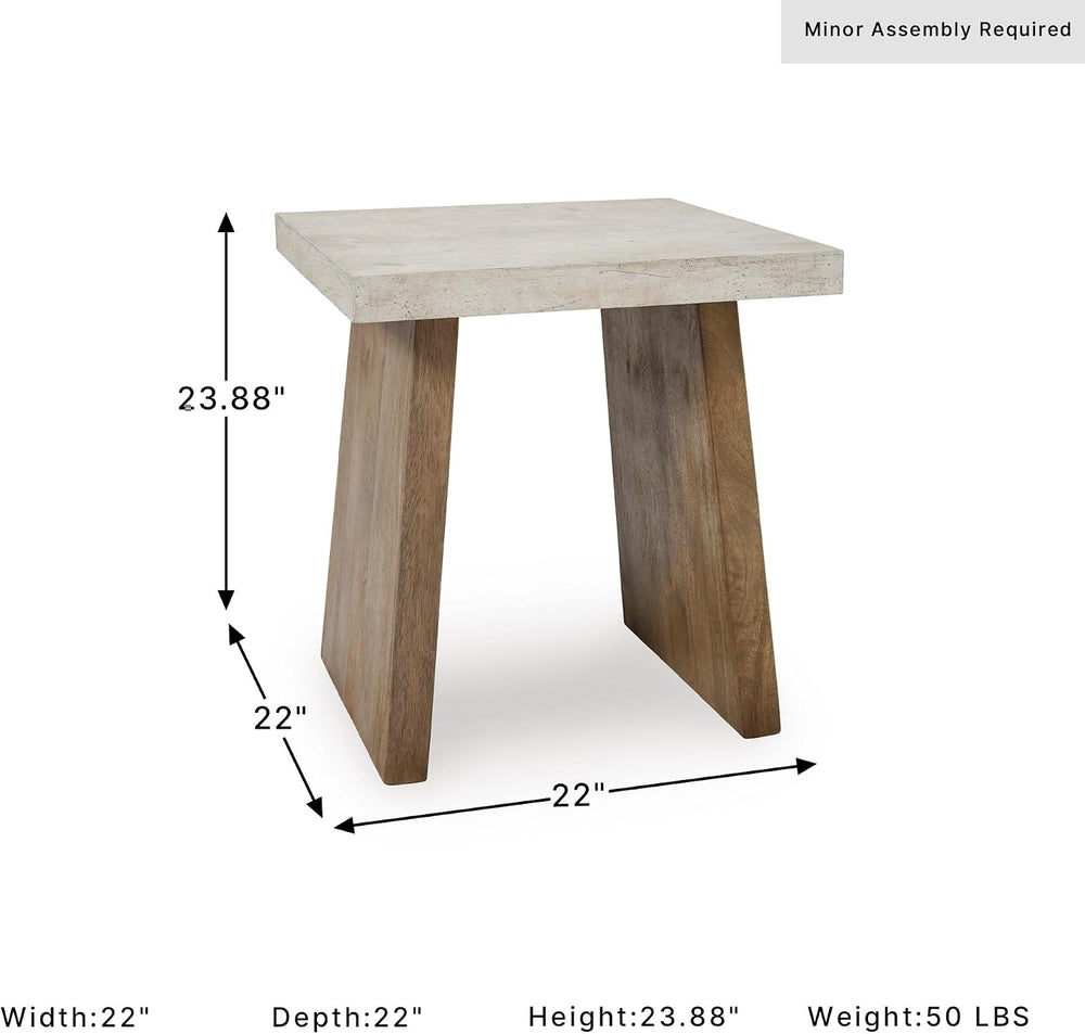 Signature Design by Ashley Brendalhouse Casual End Table with Faux Cement Top...