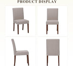 Upholstered Dining Chairs Set of 6, Modern Fabric Dining Room Chair, Wooden Dining Chair, Kitchen Side Chairs, Farmhouse Dinner Chair with High Back for Kitchen, Brown