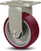 SY America 5" X 2" Casters Wheels,Heavy Duty Industrial Casters，Polyurethane on Aluminum Wheels,1 Rigid Casters,1100 LBS Load Capacity