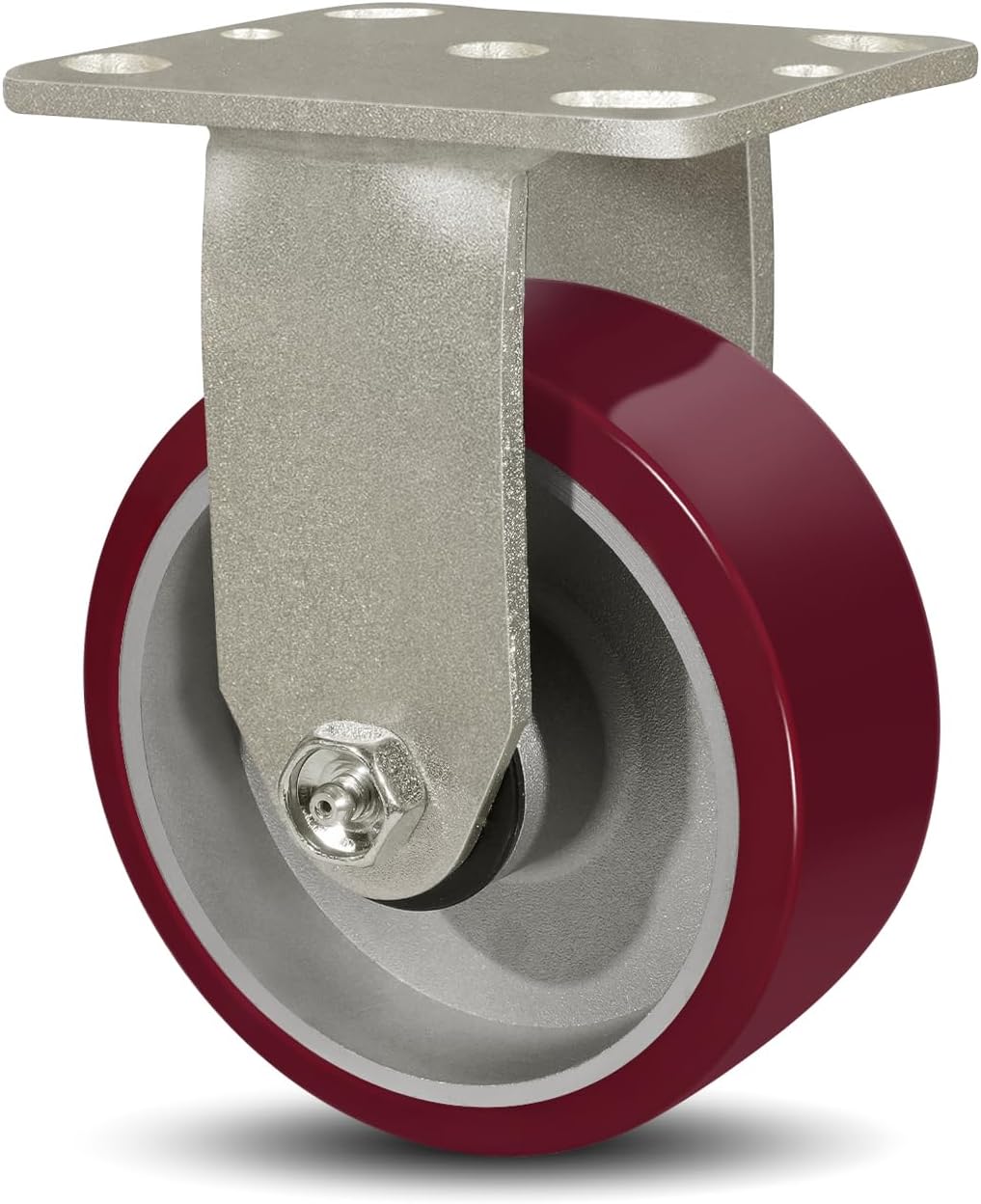 SY America 5" X 2" Casters Wheels,Heavy Duty Industrial Casters，Polyurethane on Aluminum Wheels,1 Rigid Casters,1100 LBS Load Capacity