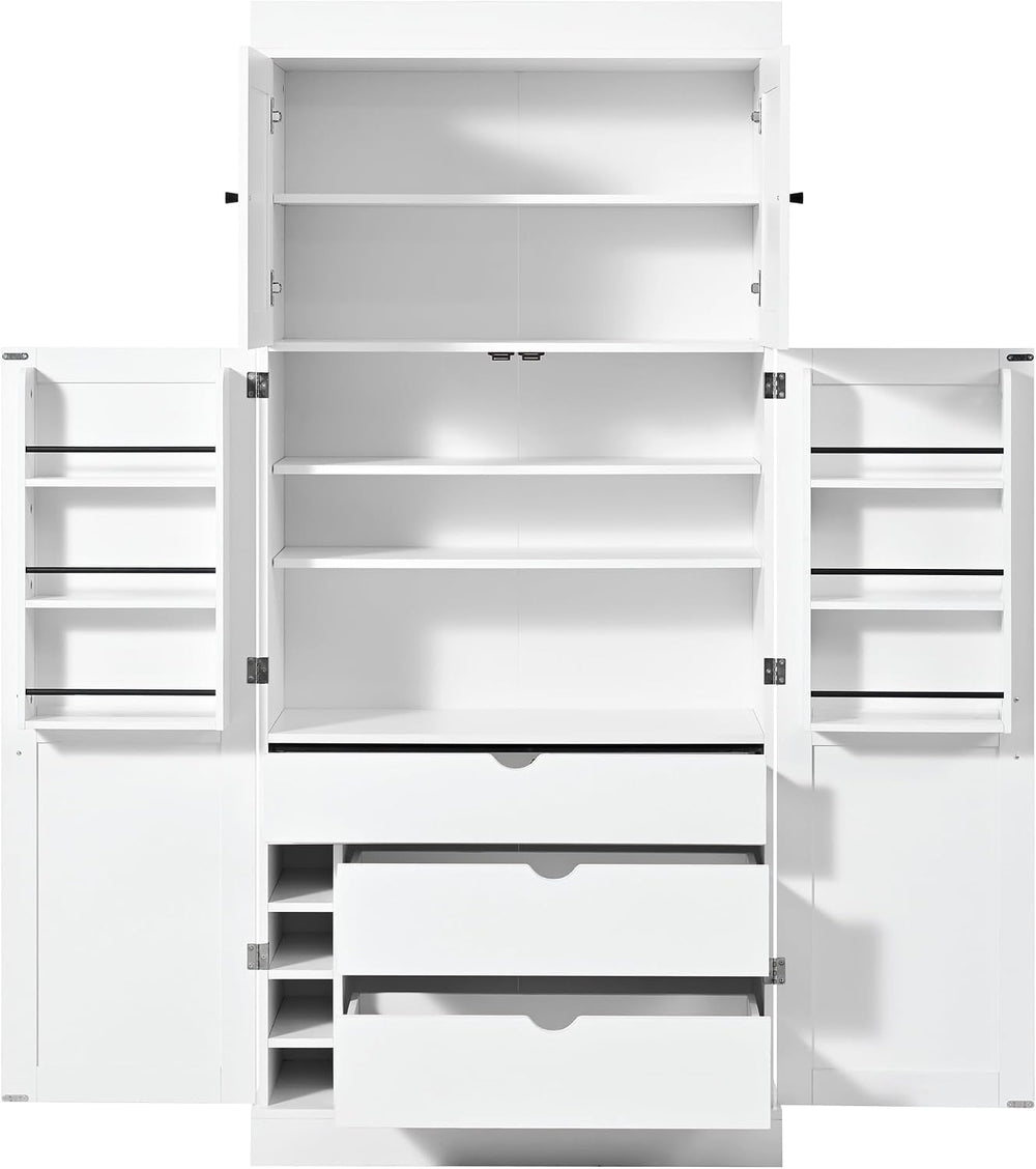 77'' Tall Freestanding Kitchen Pantry Cabinet, 35"L x 17.7"...