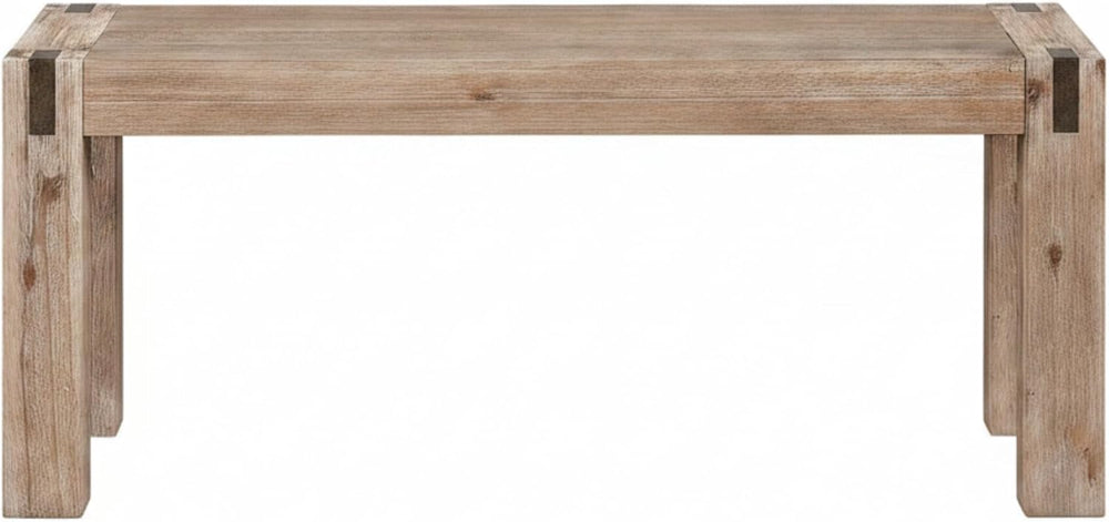 Alaterre Furniture Woodstock 40-Inch Entryway Bench with Bronze Metal Inset |...