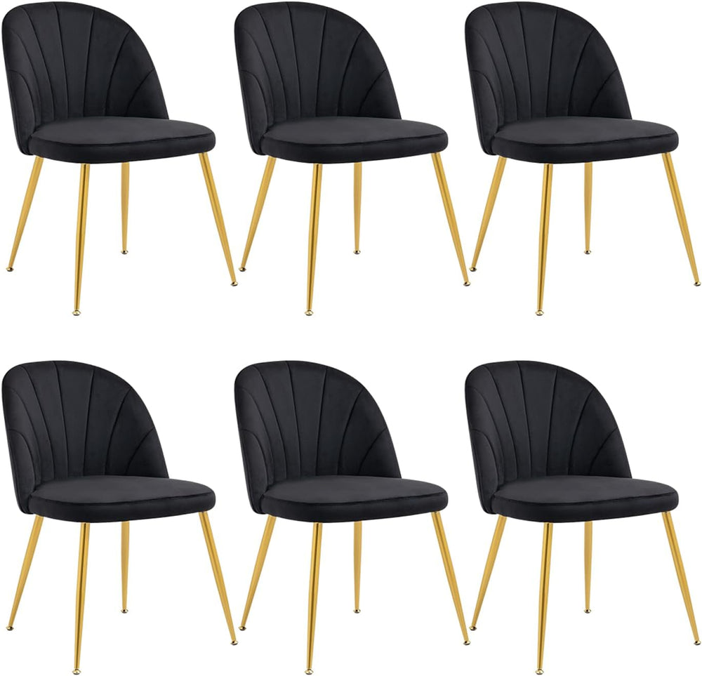 Velvet Dining Chairs Set of 6, Upholstered Mid Century Modern Dining Room Cha...