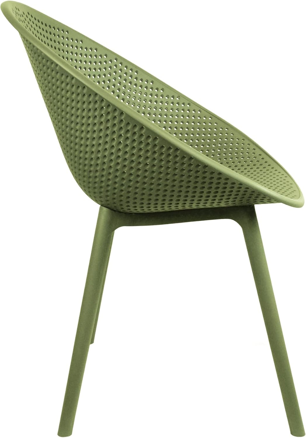 2xhome Modern Patio Dining Chair | Perforated Oval Egg-Shaped Breathable Weat...