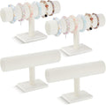 Wenqik 4 Pcs Bracelet Holder Stand Beige Velvet Bracelet Jewelry Display Holder for Vendors Scrunchies Selling Bangle Watch Hair Ties Organizer(Beige)