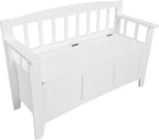 OSP Home Furnishings Metro Mission Style Wood Entry Way Bench with Storage, Sierra Snow White Finish