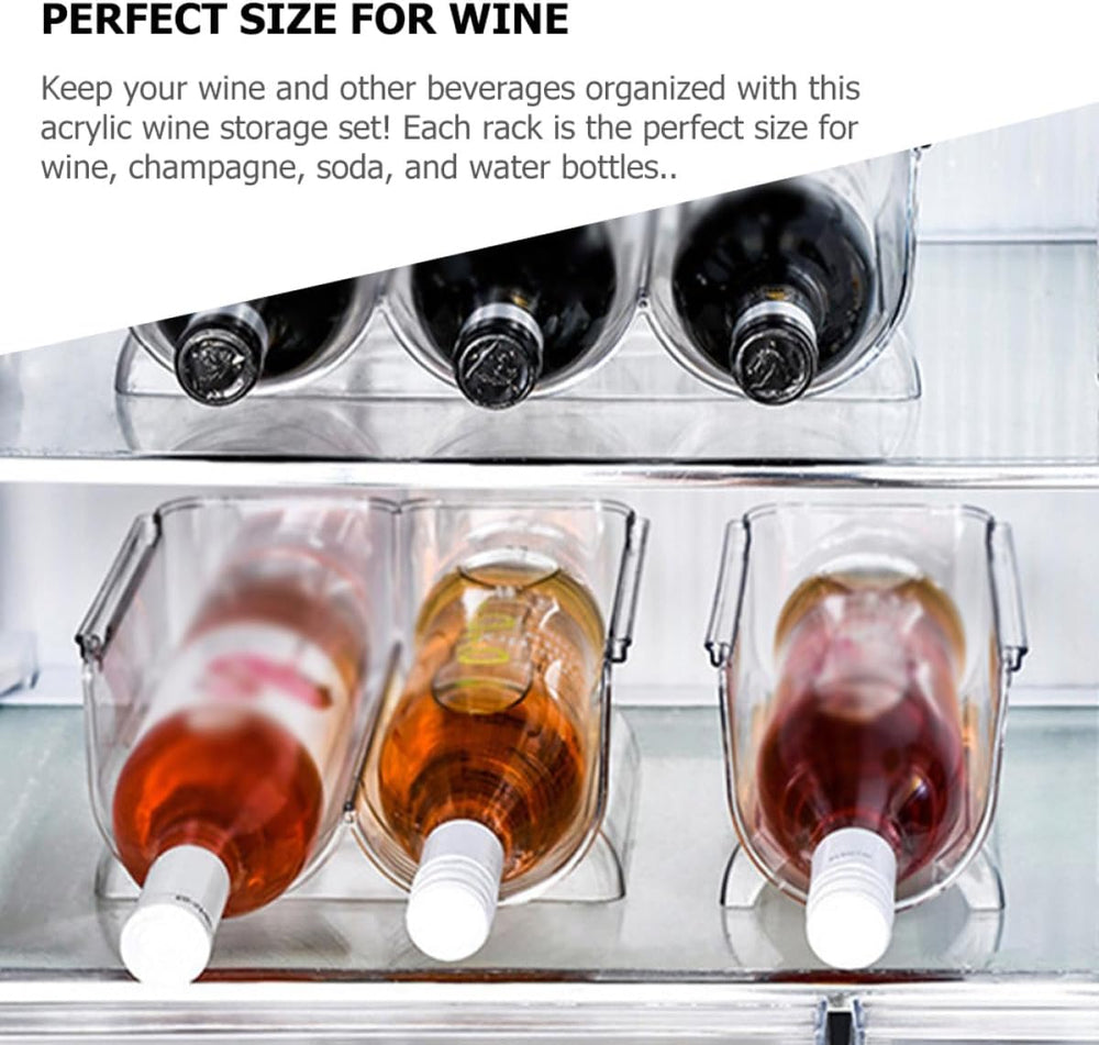 SHINEOFI 8Pcs Stackable Acrylic Wine Bottle Holder Wine Storage Rack Single L...