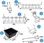 258PCS Pegboard Hooks, Pegboard Accessories Organizer Kit, Pegboard Set for Tools,1/8 and 1/4 inch Pegboard Hooks Assortment, Peg Board Hooks, Peg Board Bins, Peg Locks