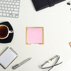 Glass Sticky Note Holder, Gold Post It Note Dispenser for Desk,3 x 3 Inch Post It Note Holder,Stylish Sticky Note Dispenser for Home Office Desk