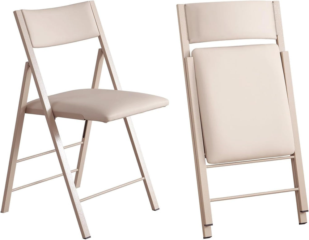 Padded Folding Chairs 2 Pack, 450LBS Heavy Duty Folding Dining Chair, Wood | ...