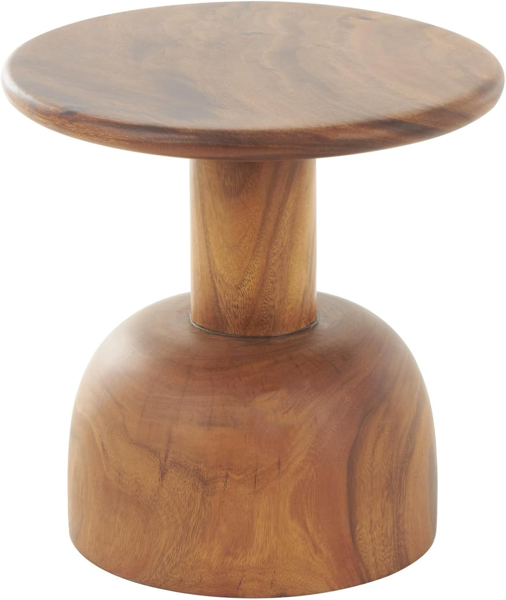 Deco 79 Wood Handmade Side End Accent Table End Table with Rounded Block Base...