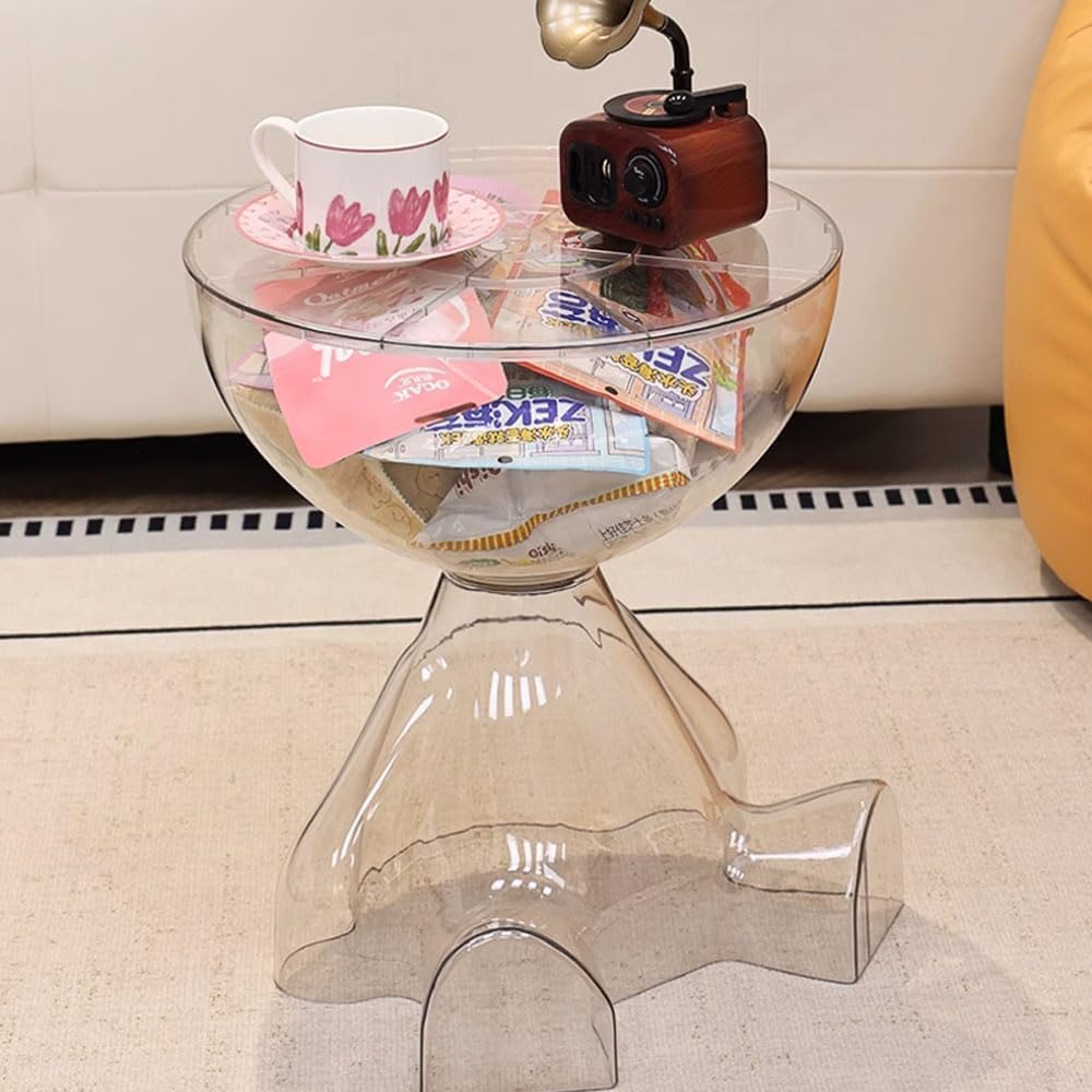 Circle Side Table, Round Modern End Table, Waterproof & Durable, Small Co...