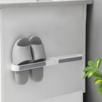 1PCS 53 * 5.5cm Foldable Wall Mounted Above The Door Shoe Organizer Rack Slipper Holder Storage Shelf For Entryway And Household Use(White)