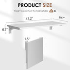 Need Fold Wall Mounted Table Folding Workbench Length 47.2" Width 20" Perfect Addition to Garage & Shed/Home Office/Laundry Room/Home Bar/Kitchen & Dining Room White AC15-12050WW-ND