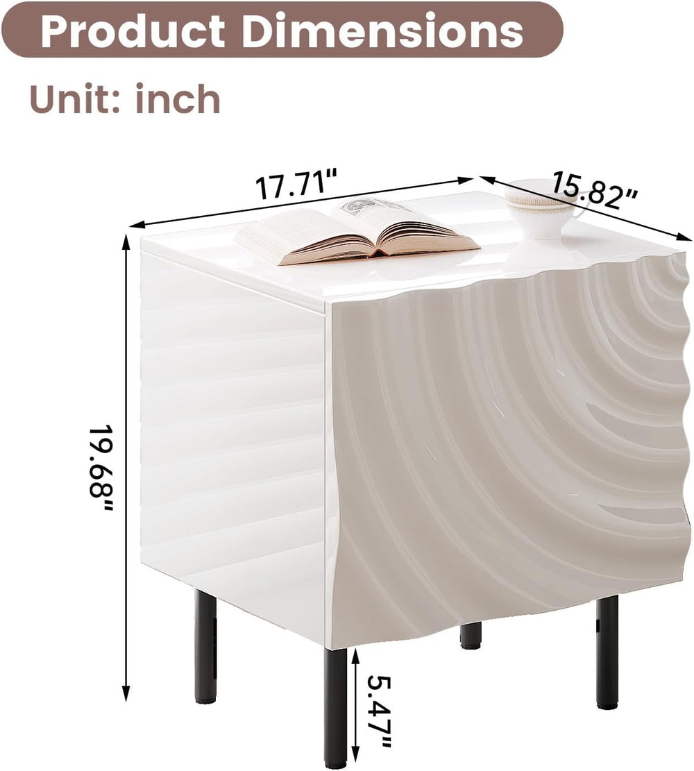 Nightstand Set of 2, Unique Design Side Table Set, Small Bedside Accent Table...