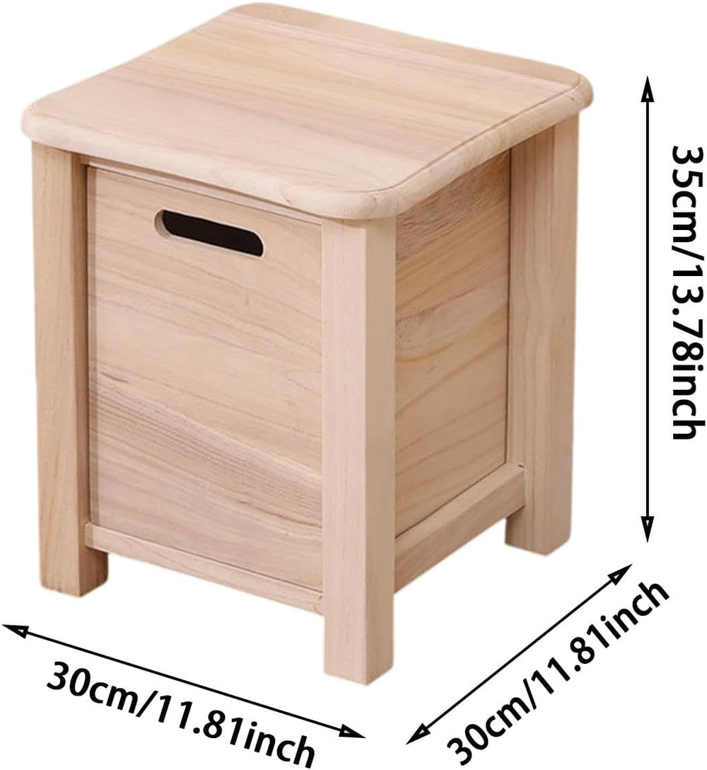 Wooden Foot Stool with Drawer Footstool Garden Display Stand Footrest Ottoman...