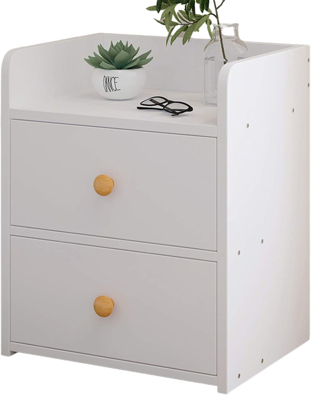 White Slim Bedside Table Wooden Nightstand Slim Tall Telephone Table Narrow H...