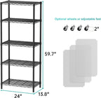 SINGAYE 5 Garage Heavy Duty Shelving Unit Kitchen Pantry Close Home Organizers and Storage Bathroom Shelf Laundry Room Organization Industrial Book Metal Wire Adjustable Shelves