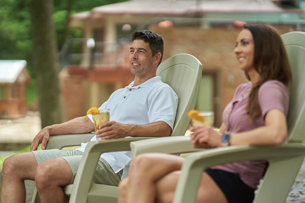 Semco Rockaway Heavy Duty All Weather Patio or Deck Rocking Chair, Green | Polyethylene Outdoor Rocker with Backrest and Armrests for Porch, Deck, and Patio