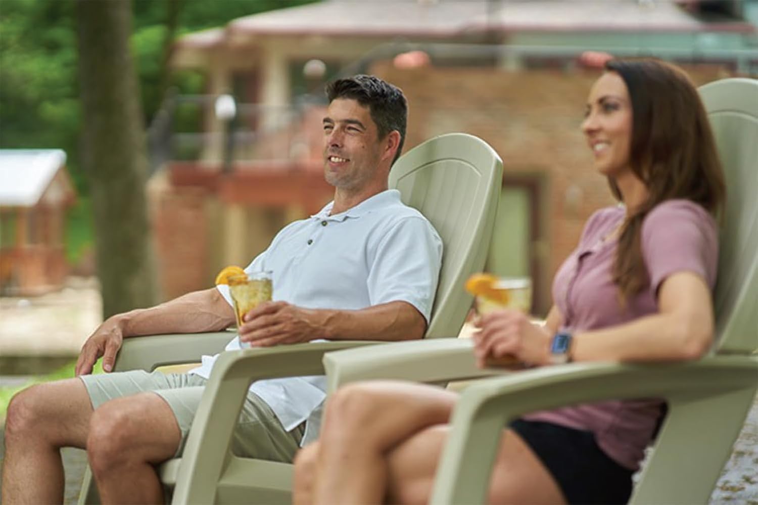 Semco Rockaway Heavy Duty All Weather Patio or Deck Rocking Chair, Green | Polyethylene Outdoor Rocker with Backrest and Armrests for Porch, Deck, and Patio