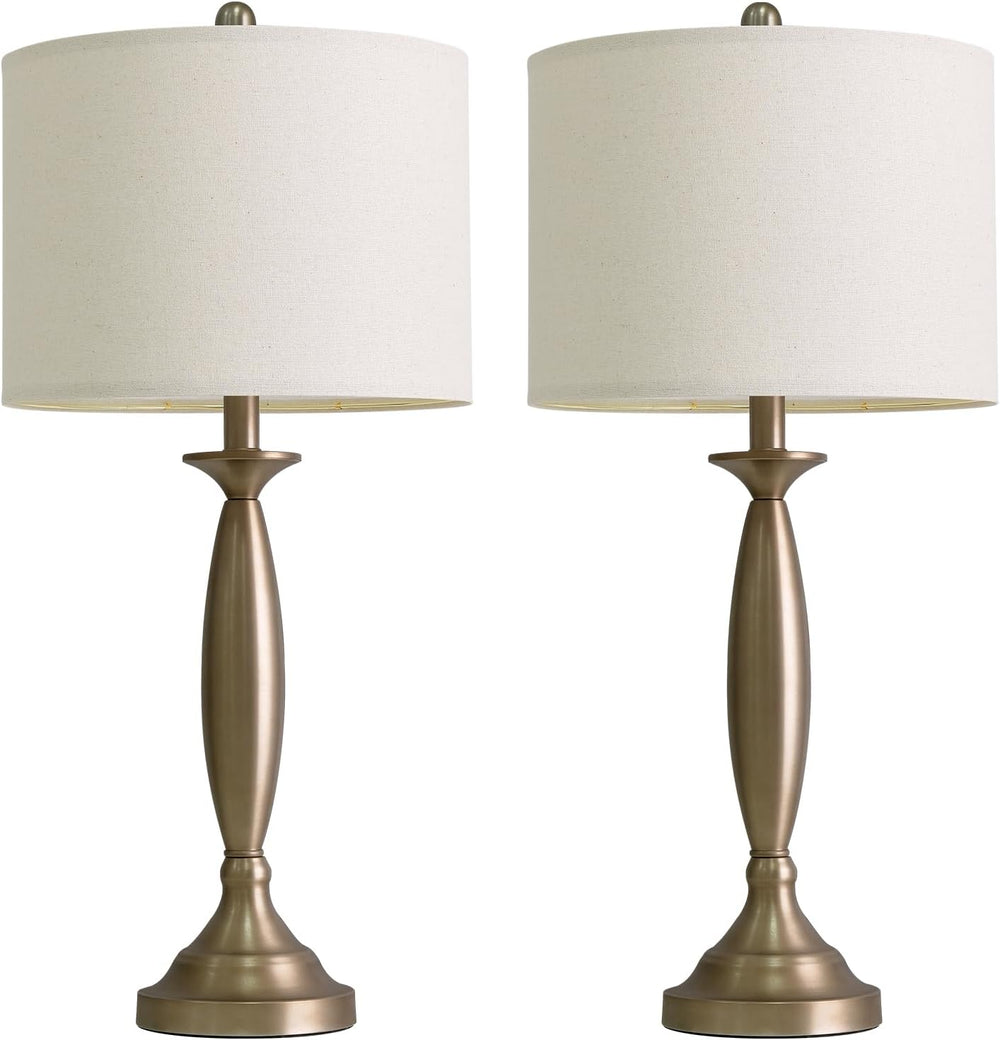 Oneach 28" Modern Table Lamps Set of 2 for Living Room Bedroom, USB A+C