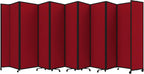 Versare Room Divider 360 Portable Wall Partition | Folding Panels | Large Freestanding Divider | Locking Wheels | Temporary Room Separator | 25' x 7'6'', Red
