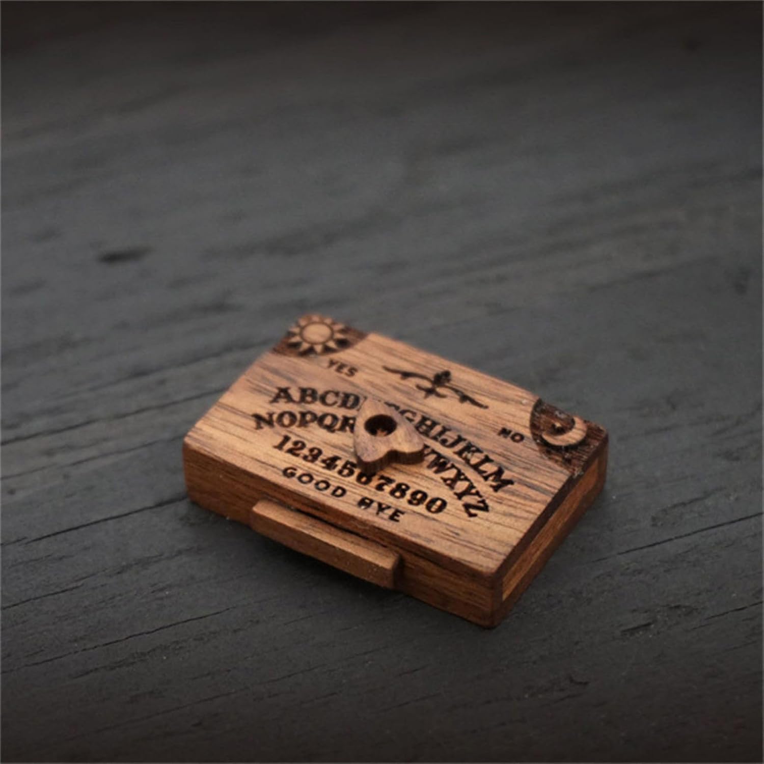Elegant Wooden Talking Board with Detailed Engravings and Builts in Love Drawer Enhances Living Space Ambiances