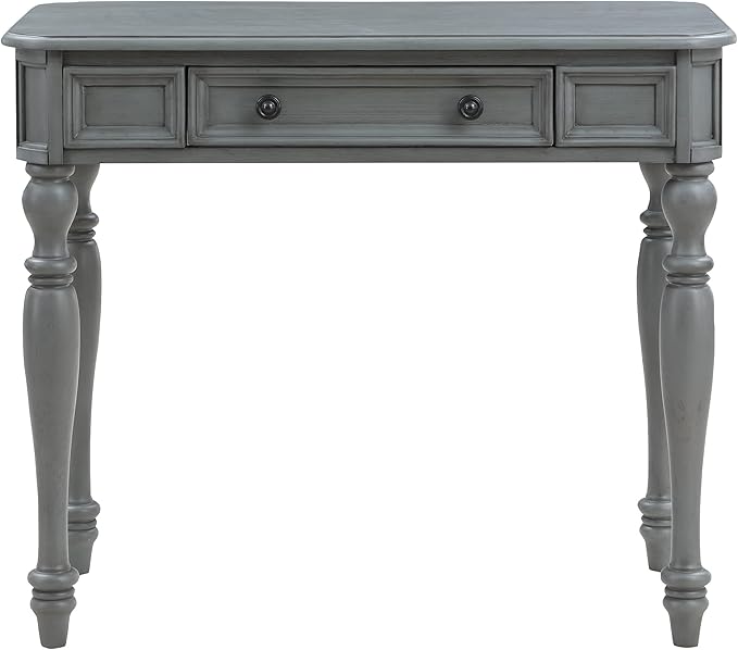 OSP Home Furnishings Country Meadows 36 Inch Writing Desk with Drawer, Plantation Grey