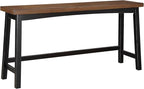 Lexicon Bar Table Set for 3, Small Kitchen Table Set Kitchen Island Table with 3 Saddle Bar Stools, 4 Piece Dining Table Set for Breakfast Nook, Living Room, Apartment, Counter Height, Black/Brown