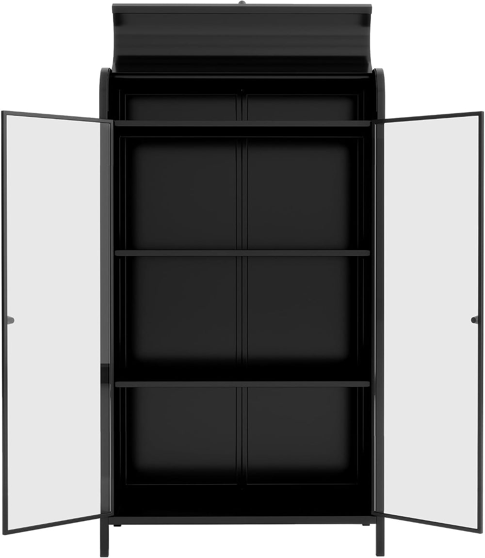 KEIKI 47.6" Tall Kitchen Pantry, Modern 4-Tier Sideboard Buffet Cabinet ...