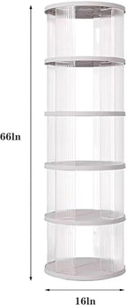 Rotating Bookshelf Tower, 360-Degree Rotating Bookshelves, Small-Space Corner Spinning Bookshelf, Revolving Bookcase Suitable for Bedrooms, Living Rooms, Studies and Offices (Round，White