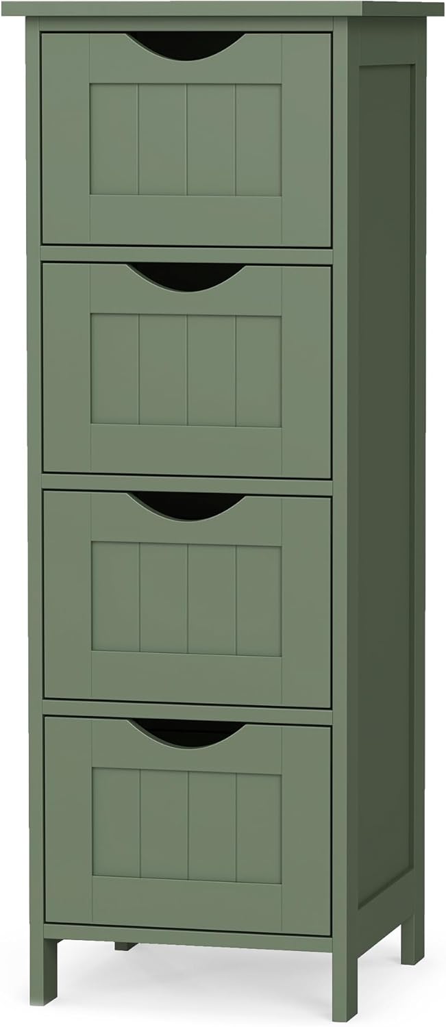 VASAGLE Floor Storage Cabinet, Freestanding Storage Organizer with 4 Drawers,...